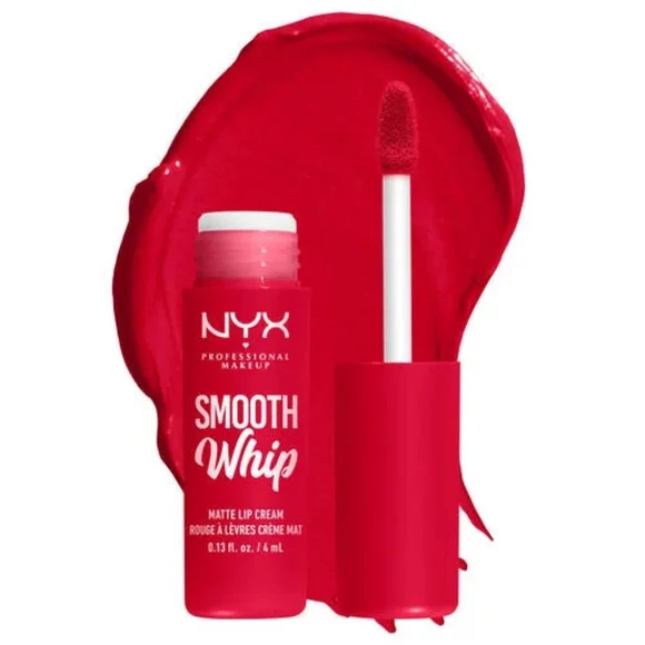 NYX Satin Lipstick in Red Haute and Smooth Whip Lip Balm in Cherry Creme Duo - Picture 3 of 9